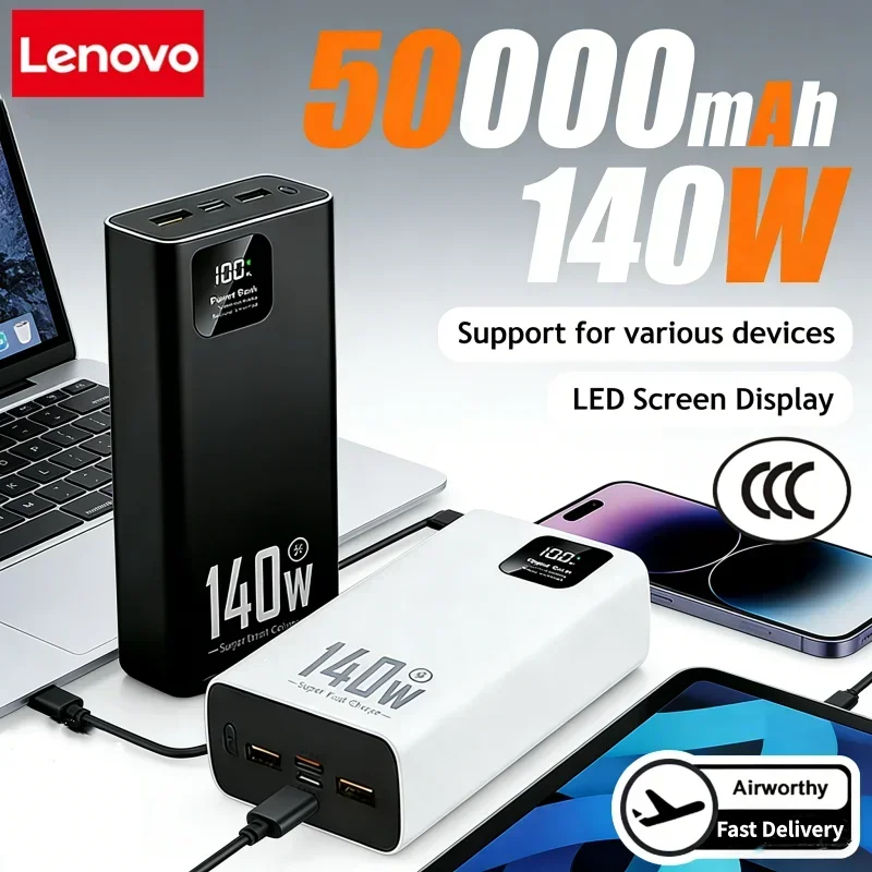Usb Charger Dynamo - Batterie externe Lenovo 140W 500000mAh ultra-capacité,