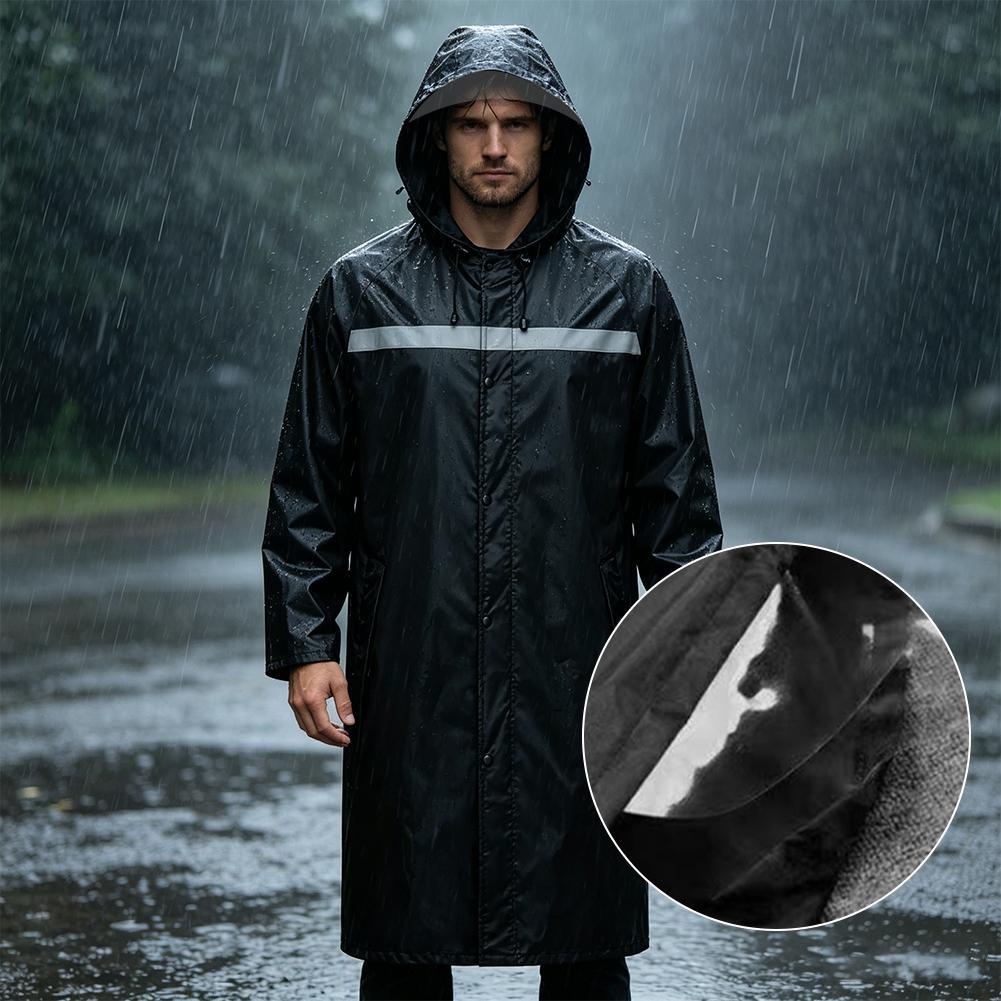 Cycling Commute In Rain - Poncho de pluie imperméable à capuche,