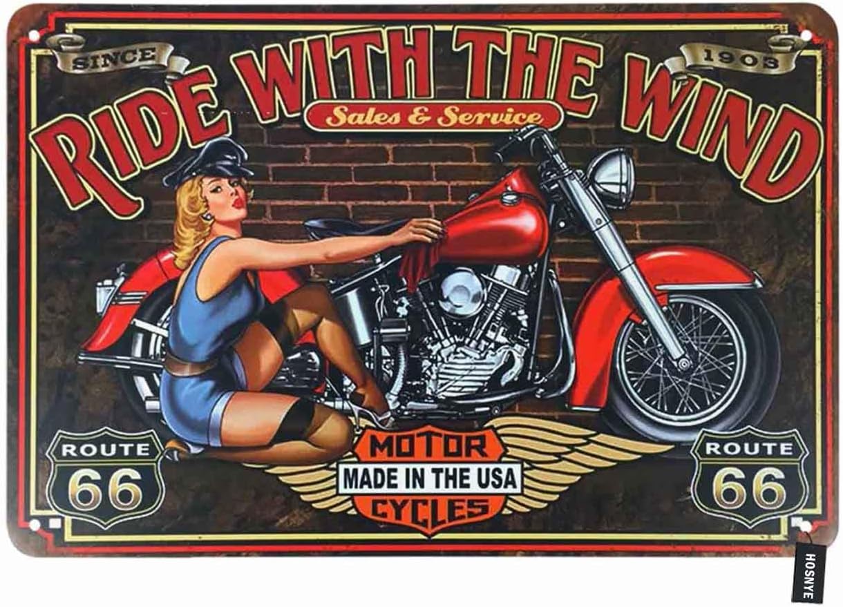 Cycling Quote - HOSNYE Motor Cycles Pin Up Girl