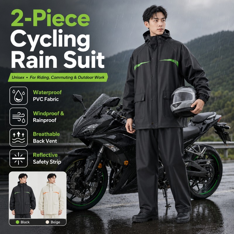 Cycling Commute In Rain - Combinaison de pluie imperméable unisexe 2