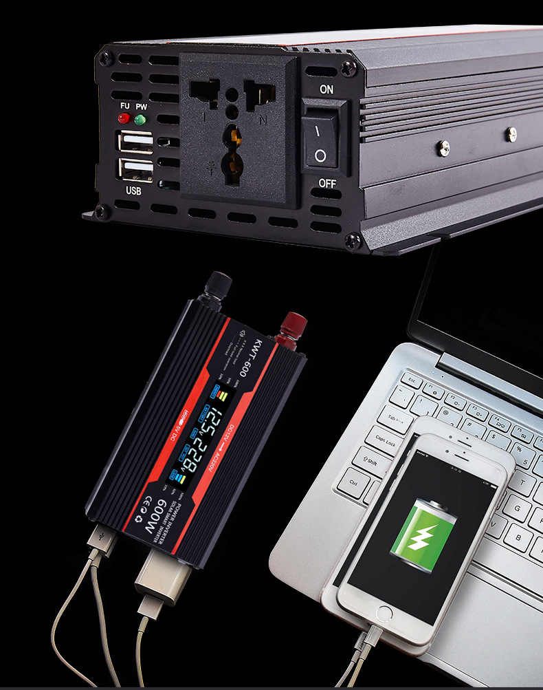 Onduleur solaire 12v 220v, 600 - Usb Charger Dynamo avis et prix